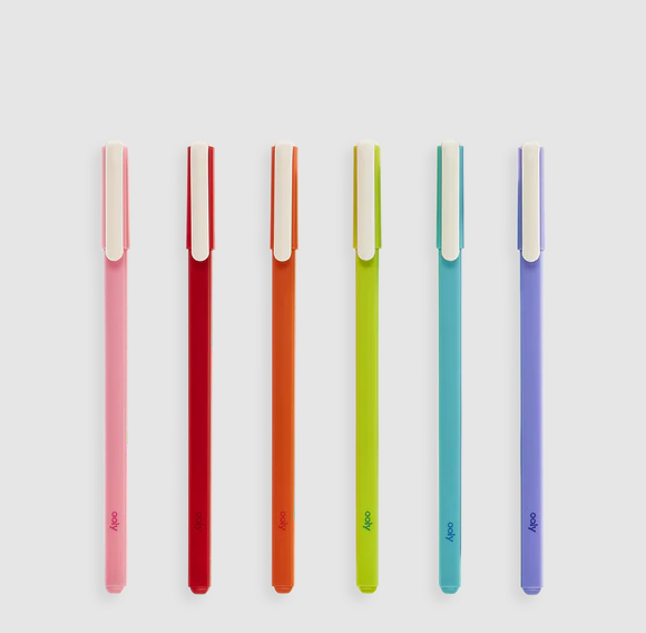 FINE LINE COLORED GEL PEN - SET OF 6