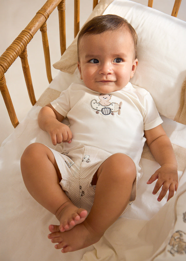 MAYORAL BOY SHORTS AND TEDDY BEAR T-SHIRT SET