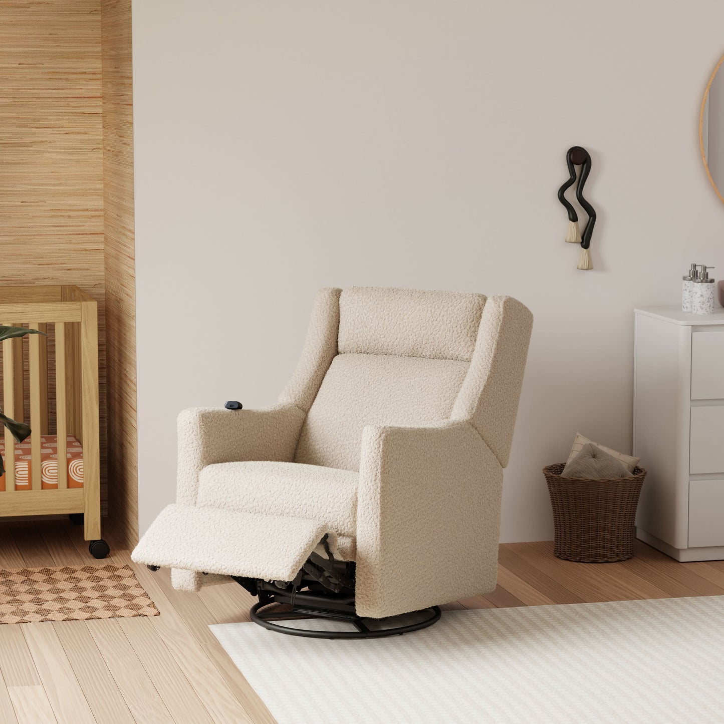 BABYLETTO KIWI DELUXE POWER RECLINER & SWIVEL GLIDER WITH HEAT AND MASSAGE