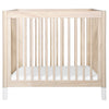 Gelato 4-in-1 Convertible Mini Crib and Twin bed in Natural Walnut Finish with Gold Feet