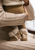 MAYORAL NEWBORN GIRL FAUX FUR LINED BOOTS- ALMOND