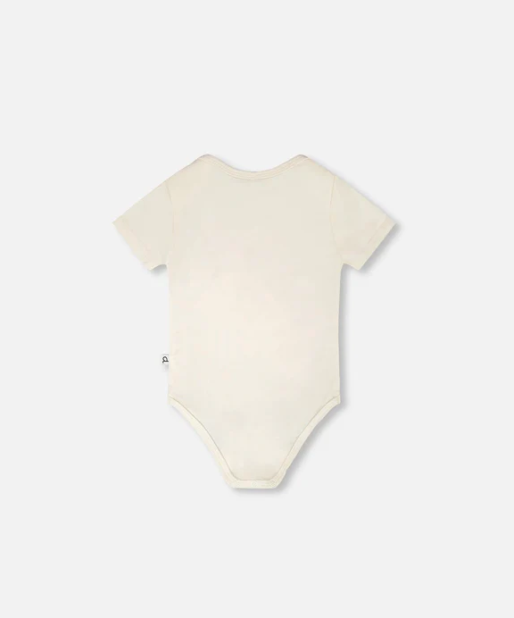 DEUX PAR DEUX ORGANIC COTTON JERSEY ONESIE WHITE