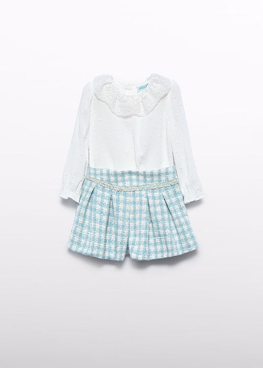 ABEL & LULA LUREX PLAID BERMUDA SHORTS SET