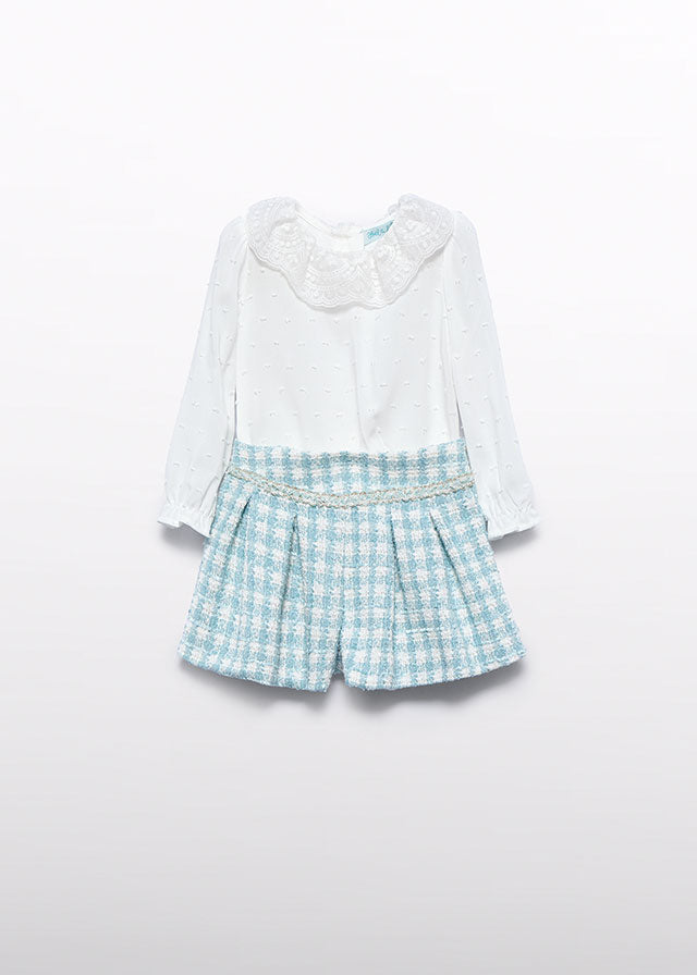 ABEL & LULA LUREX PLAID BERMUDA SHORTS SET