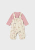 MAYORAL DUNGAREE AND SHIRT SET PINK