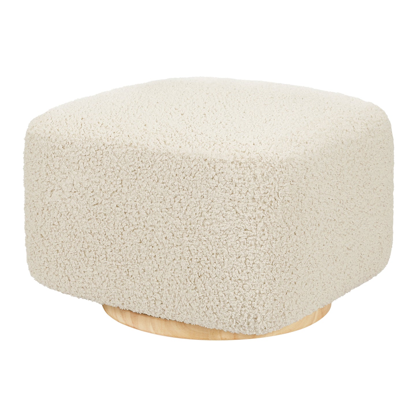 Kiwi Gliding Ottoman in Ivory Boucle w/ Gold Base