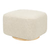 Kiwi Gliding Ottoman in Ivory Boucle w/ Gold Base