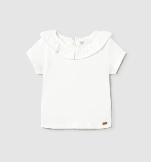 MAYORAL RUFFLE COLLARED SHIRT WHITE