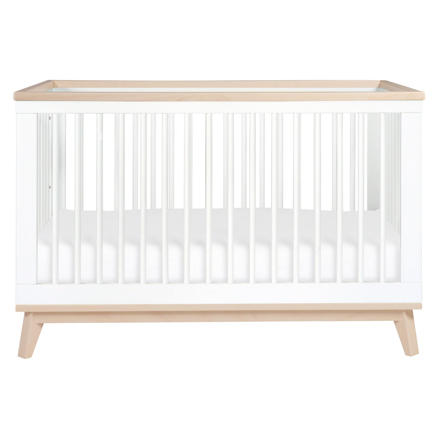 Scoot 3-in-1 Convertible Crib w/ToddlerBedConversion Kit in White/WashedNatural