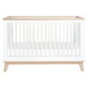Scoot 3-in-1 Convertible Crib w/ToddlerBedConversion Kit in White/WashedNatural