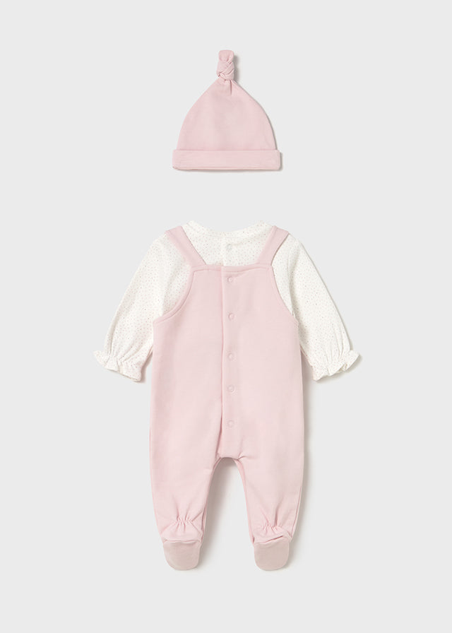 MAYORAL ONE PIECE WITH HAT PINK