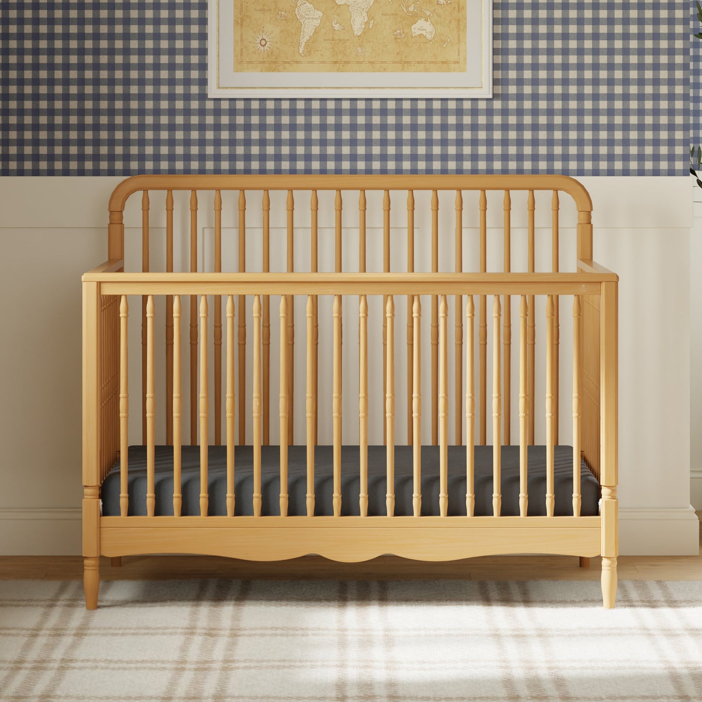 Liberty 4-in-1 Convertible Spindle Crib in Warm White