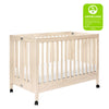 Maki Full-Size Folding Crib w/ Toddler Bed Conversion Kit in Honey