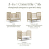 Liberty 3-in-1 Convertible Spindle Crib w/Toddler Bed Conversion Kit in Dusty Rose