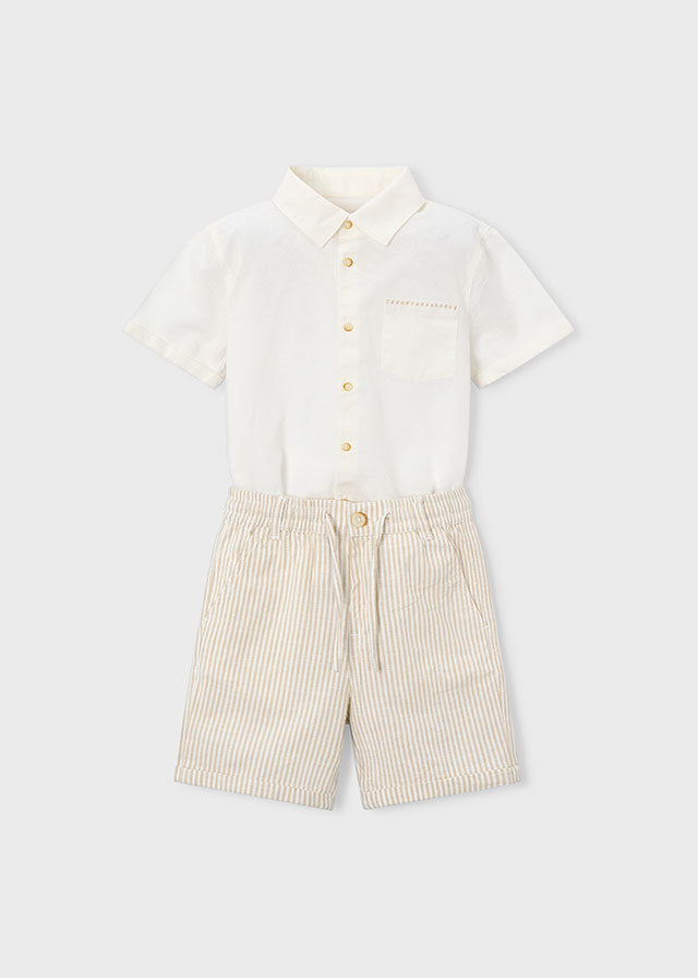 MAYORAL BOY LINEN SHORTS AND SHIRT SET