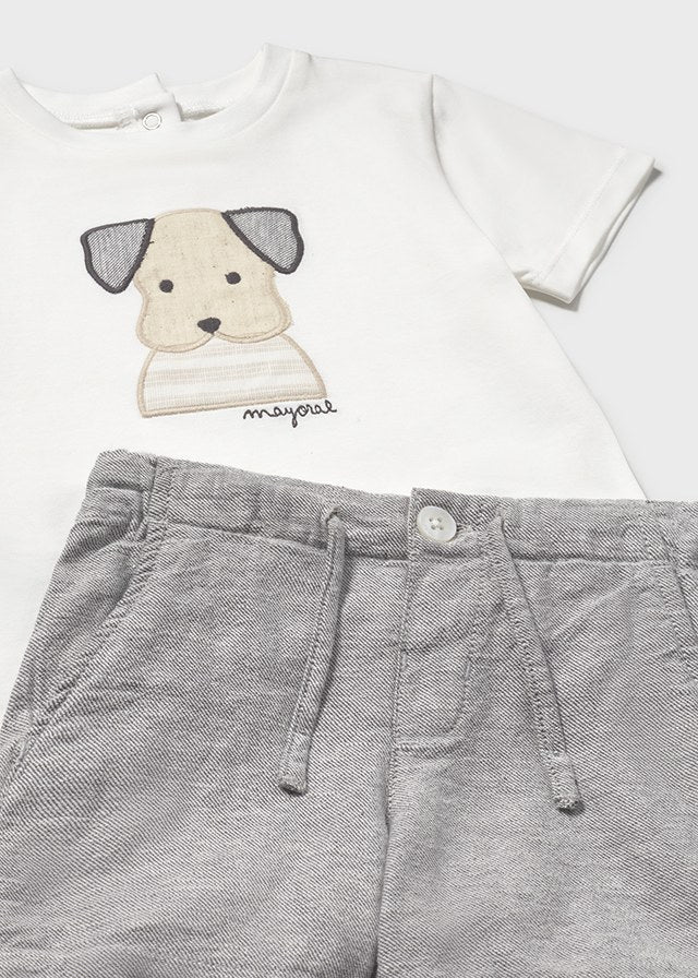 MAYORAL SHORTS AND DOG T SET