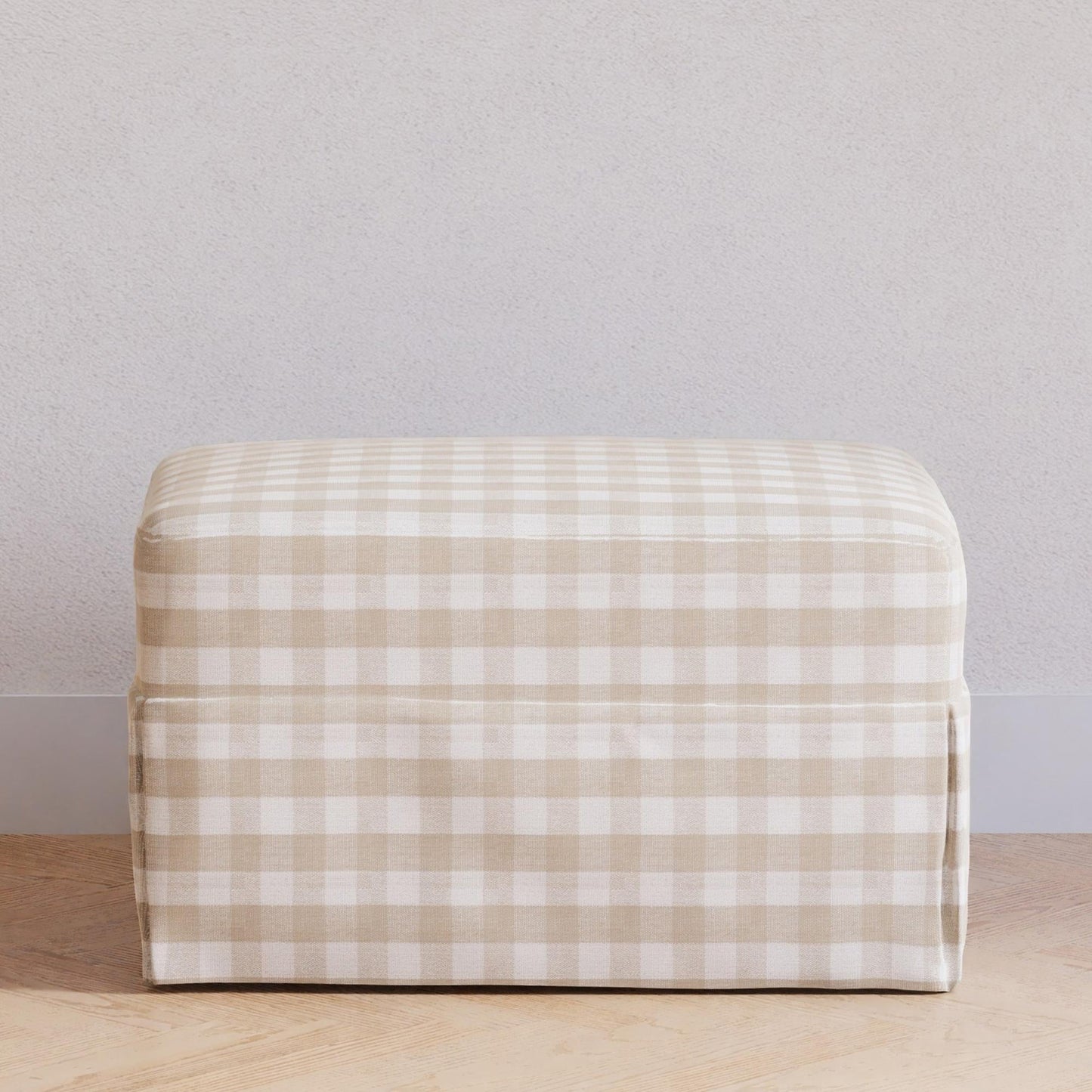 Crawford Gliding Ottoman in Tan Gingham