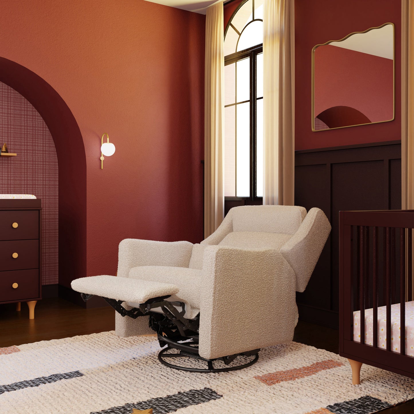 Kiwi Plus Power Glider Recliner w/ Power Headrest in Performance Beach Eco-Weave