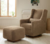 Kiwi Glider Recliner w/ Electronic Control and USB in Ivory Boucle w/Gold Base