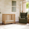 Gelato 4-in-1 Convertible Mini Crib and Twin bed in Natural Walnut Finish with Gold Feet