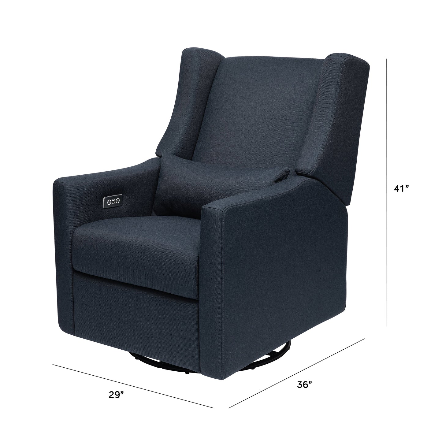 Kiwi Glider Recliner w/ Electronic Control and USB in Ivory Boucle w/Gold Base