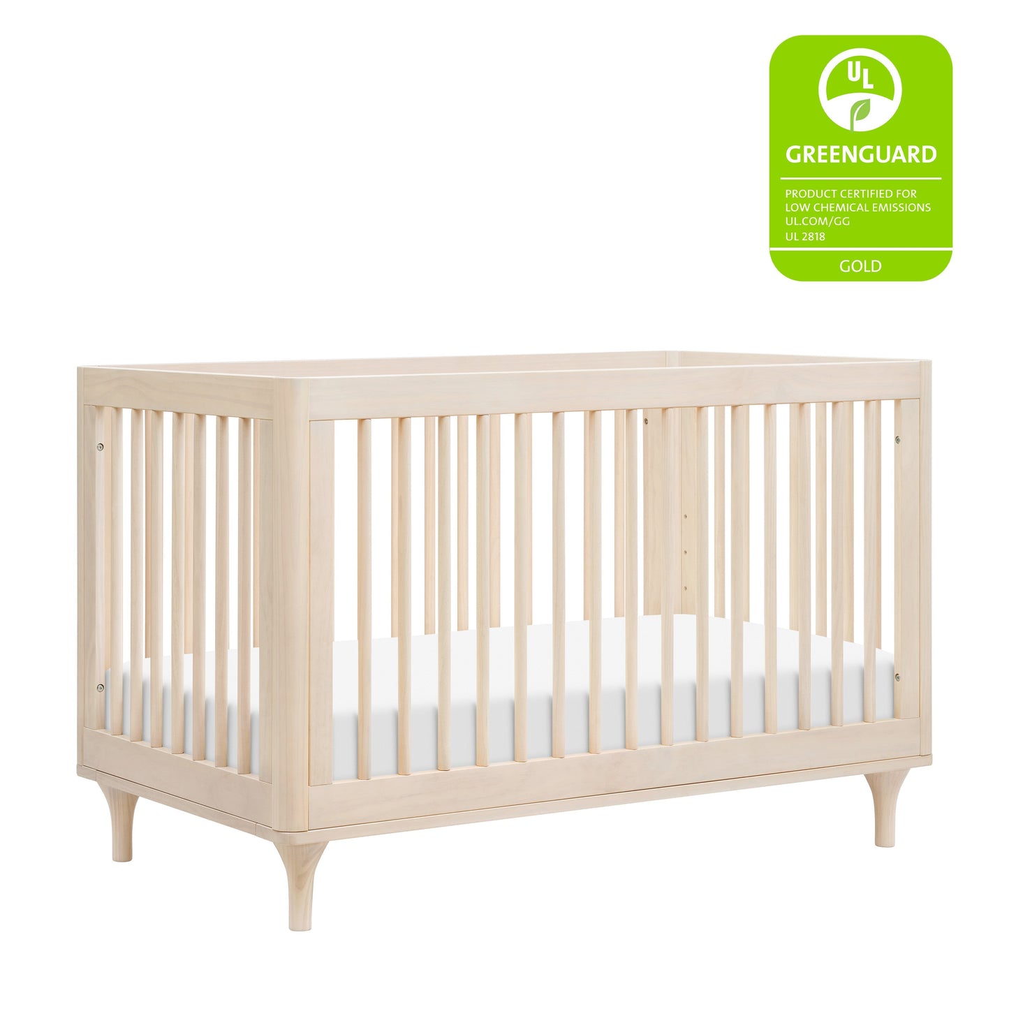 Lolly 3-in-1 Convertible Crib w/Toddler Bed Conversion in Crimson/Natural