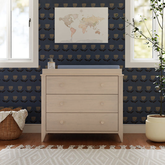 BABYLETTO SPROUT 3-DRAWER CHANGER DRESSER WITH REMOVABLE CHANGING TRAY