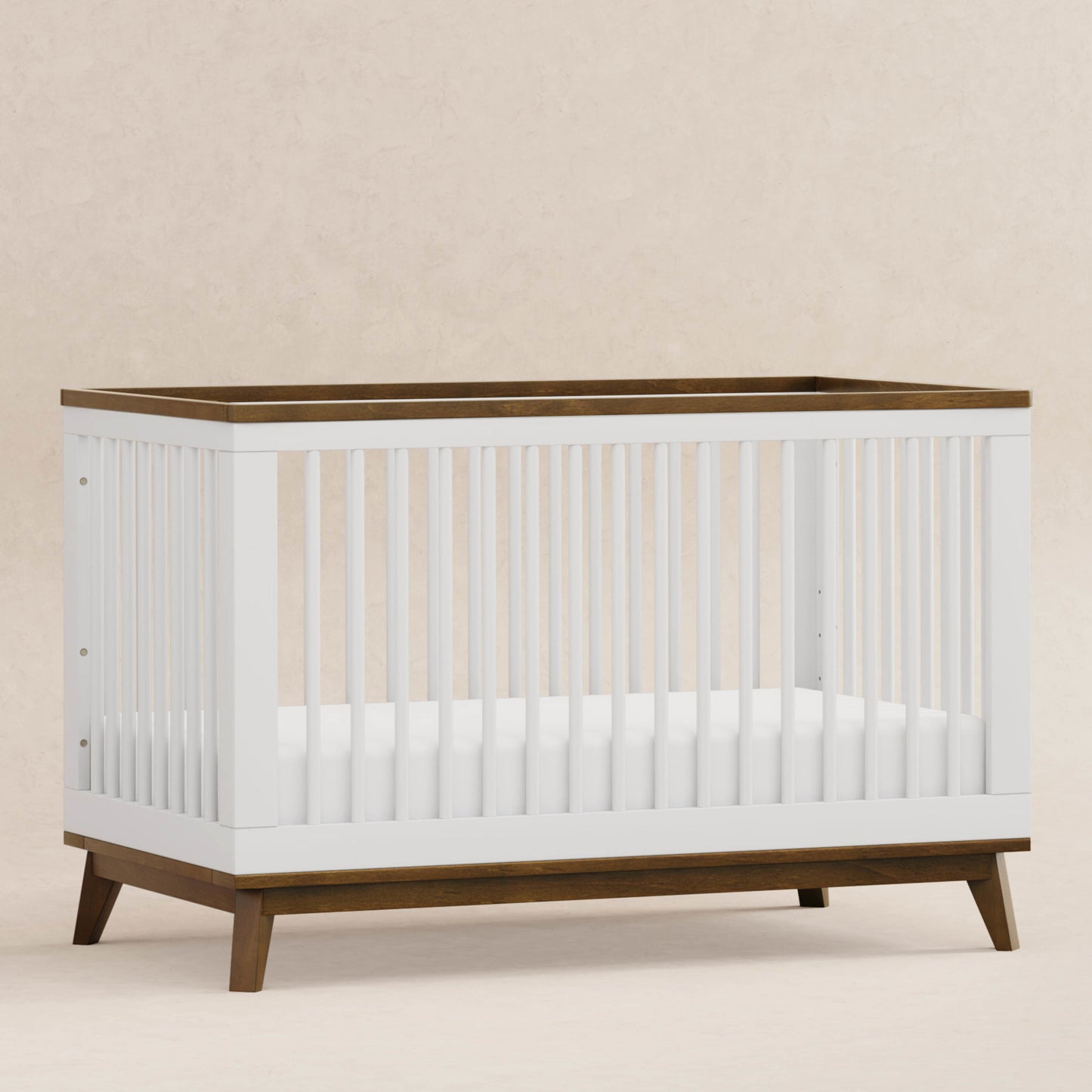 Scoot 3-in-1 Convertible Crib w/ToddlerBedConversion Kit in White/WashedNatural