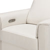 Willa Power Glider Recliner w/ adj. headrest & USB in Performance Grey Eco-Weave w/Light Wood Base