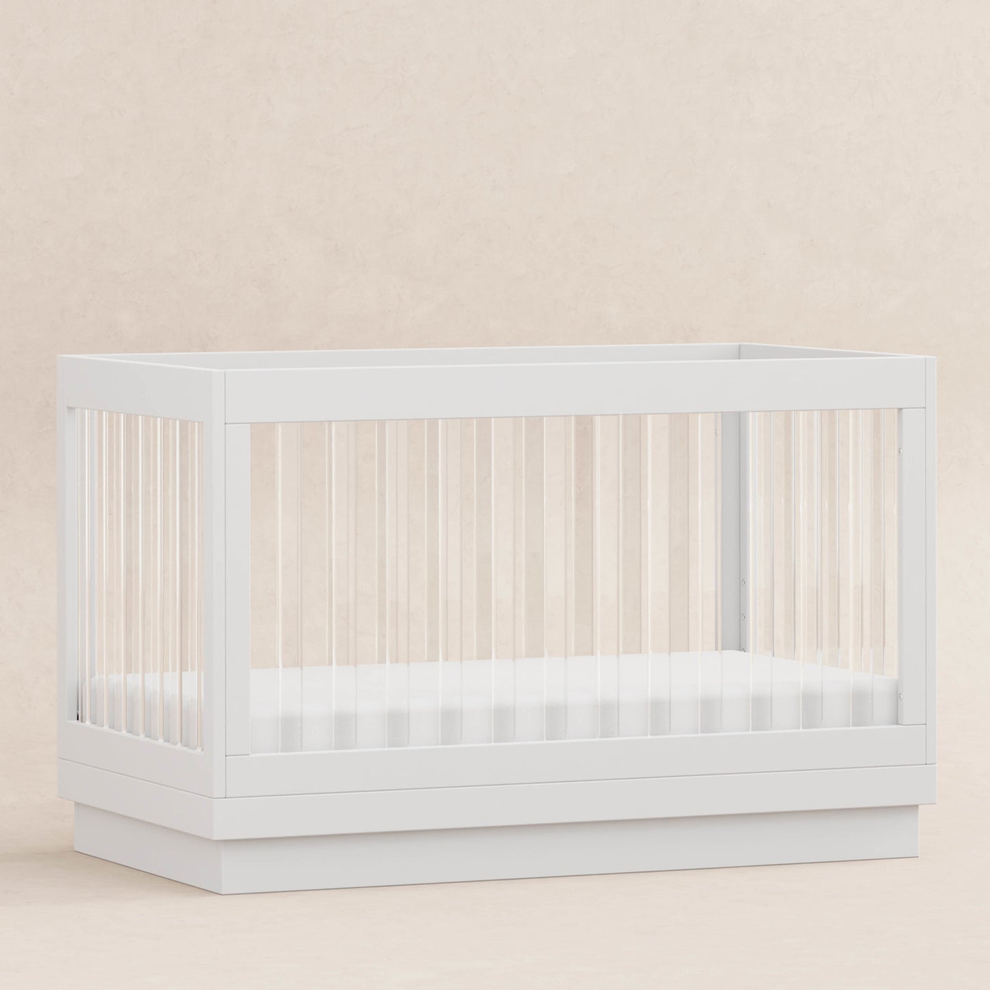 BABYLETTO HARLOW ACRYLIC 3-IN-1 CONVERTIBLE CRIB WITH TODDLER BED CONVERSION KIT