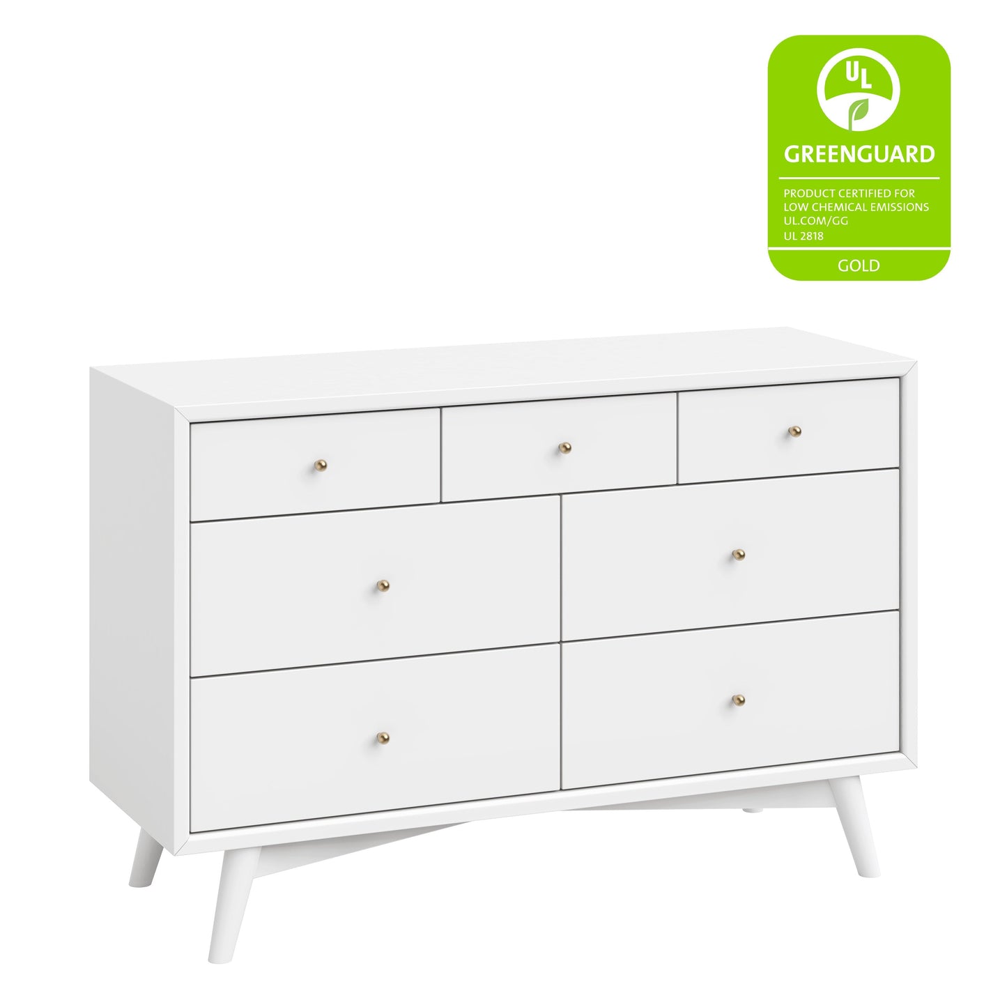 Palma 7-Drawer Double Dresser, Assembled in Warm White