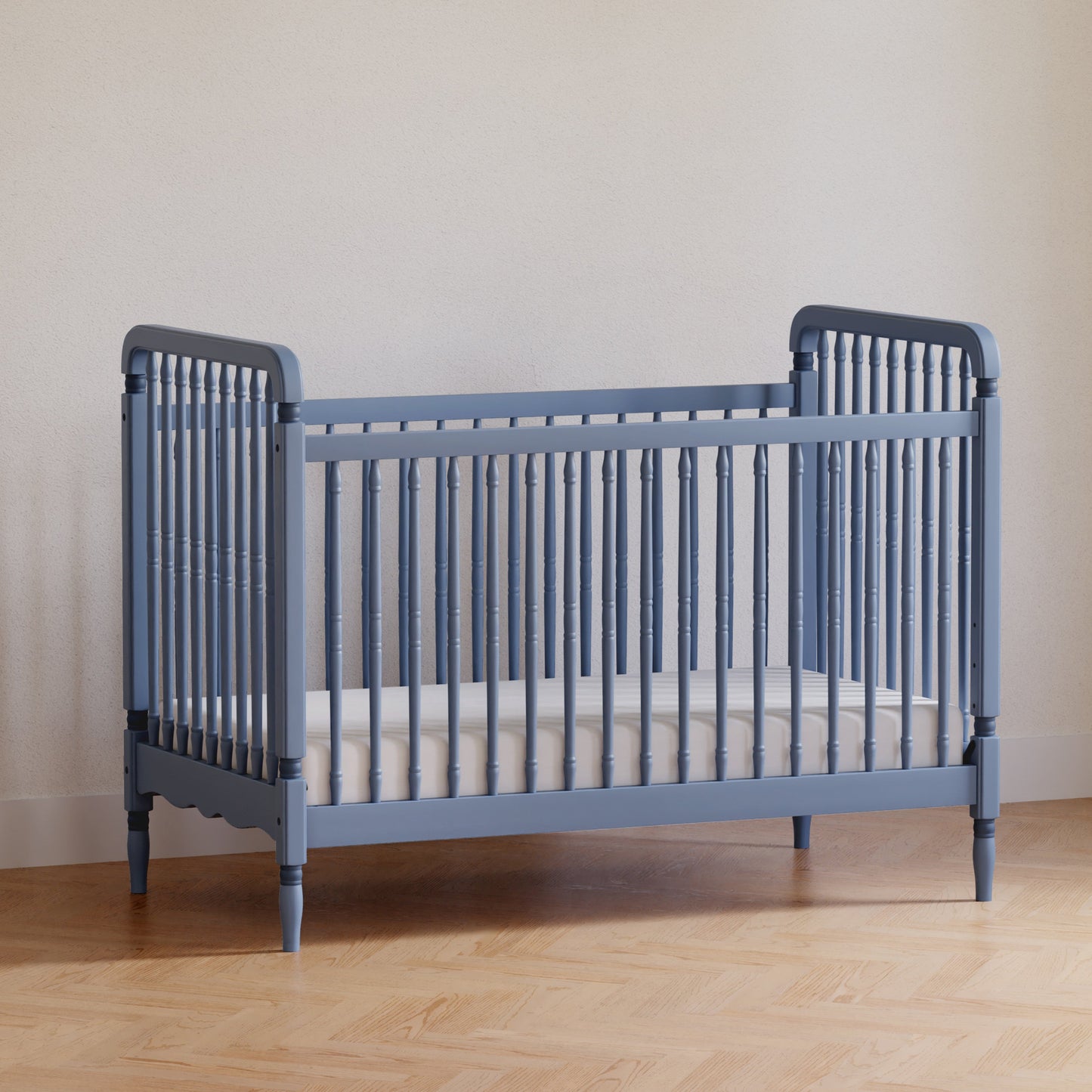 Liberty 3-in-1 Convertible Spindle Crib w/Toddler Bed Conversion Kit in Dusty Rose