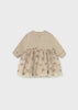 MAYORAL GIRL TULLE DRESS CEREAL HEATHER