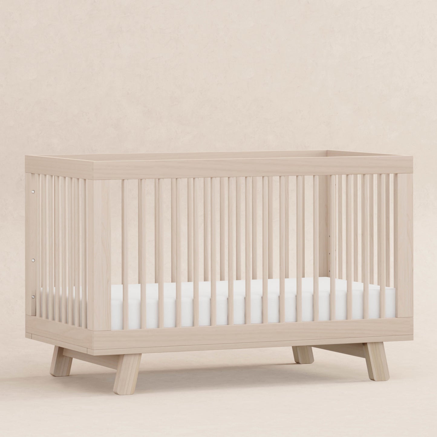 Hudson 3-in-1 Convertible Crib w/ToddlerBedConversionKit in White/Washed Natural