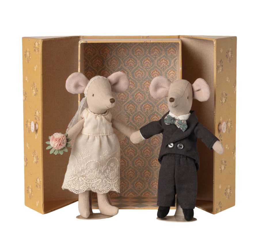 MAILEG WEDDING MICE COUPLE IN BOX, MUM AND DAD