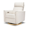 Willa Power Glider Recliner w/ adj. headrest & USB in Performance Grey Eco-Weave w/Light Wood Base