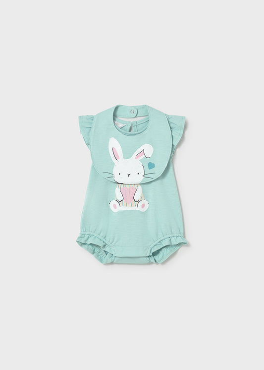 MAYORAL NEWBORN GIRL ROMPER WITH BIB SET