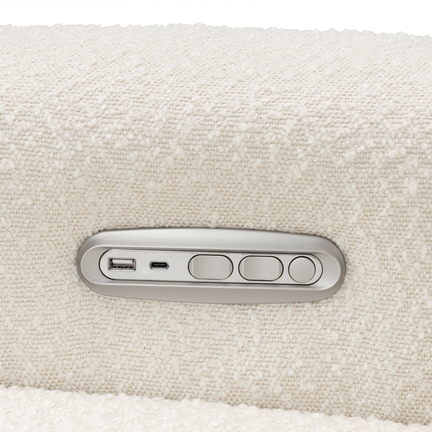 Willa Power Glider Recliner w/ adj. headrest & USB in Performance Grey Eco-Weave w/Light Wood Base