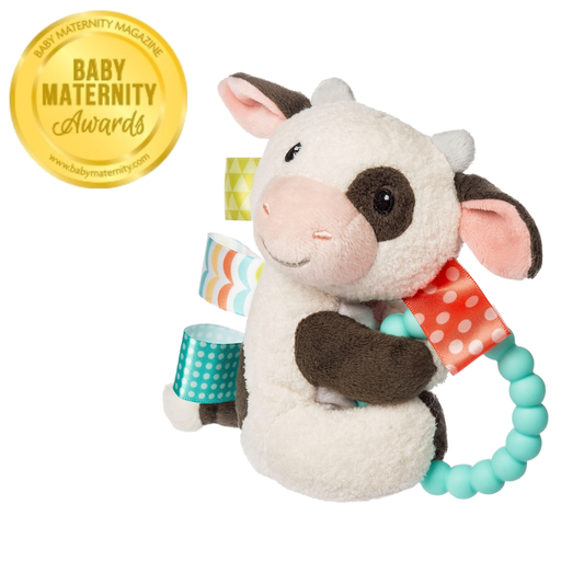 TAGGIES BUTTERCUP COW TEETHER RATTLE – 6″