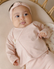 QUINCY MAE WRAP TOP + FOOTED PANT SET MELON STRIPE