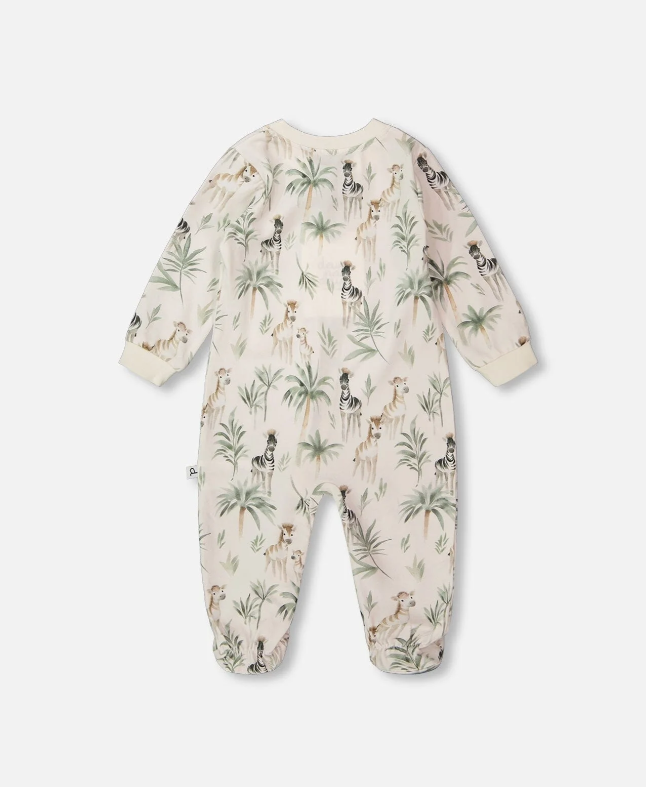 DEUX PAR DEUX ONE PIECE PYJAMA ZEBRA JUNGLE
