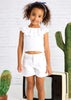 MAYORAL  EYELET RUFFLE T-SHIRT WHITE