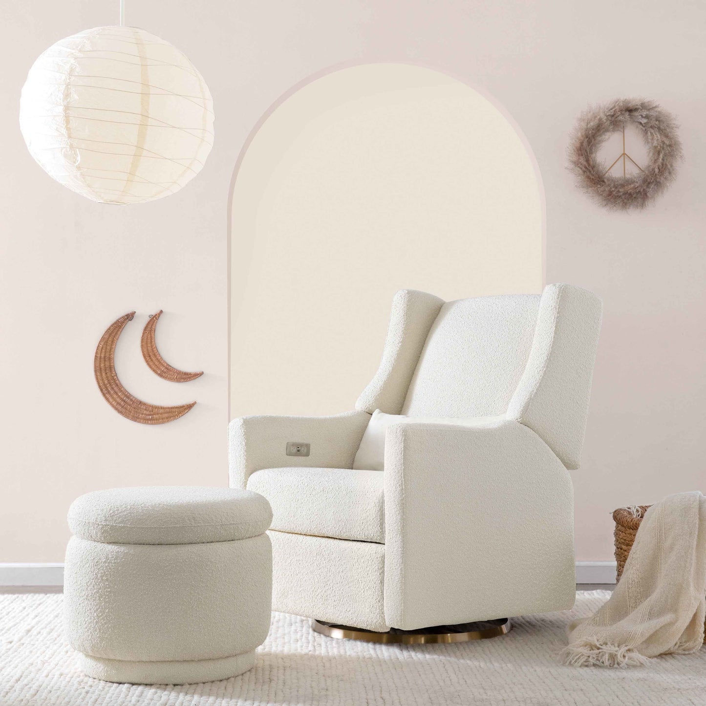 BABYLETTO ENOKI STORAGE OTTOMAN IN BOUCLE