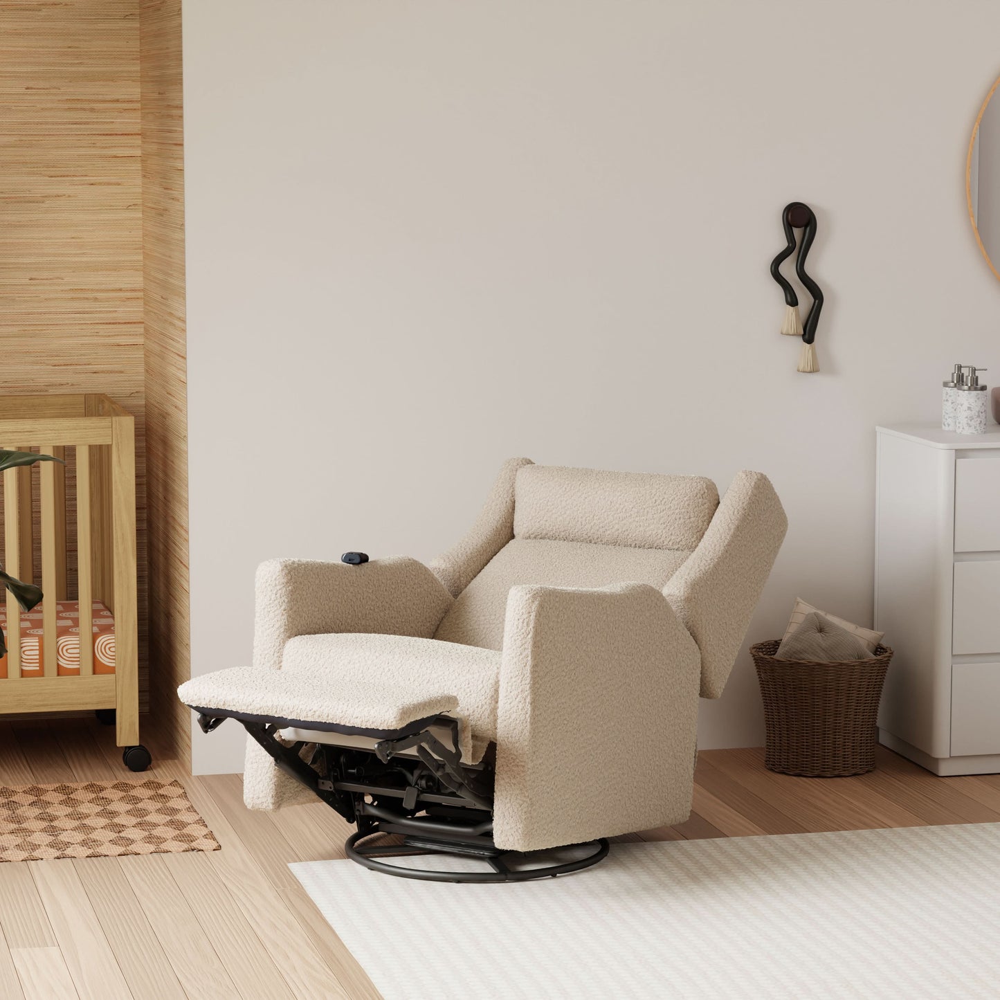 BABYLETTO KIWI DELUXE POWER RECLINER & SWIVEL GLIDER WITH HEAT AND MASSAGE