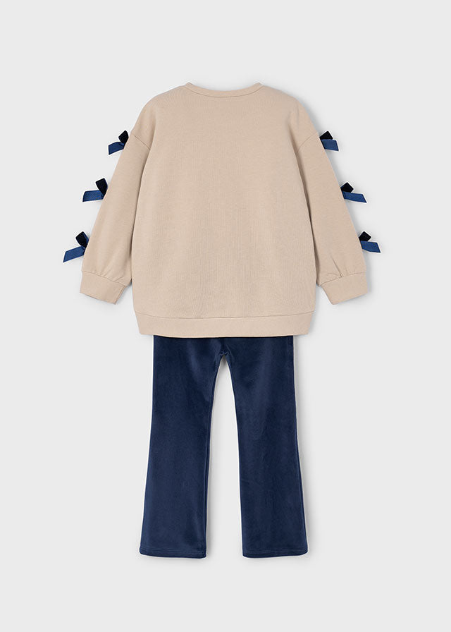 MAYORAL BOW SWEATSHIRT AND LEGGINGS SET