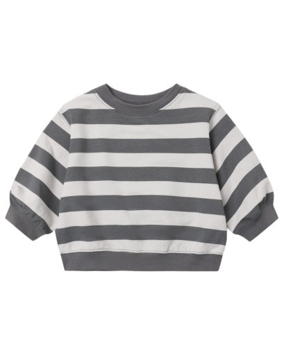 QUINCY MAE OVERSIZED CREW SWEATSHIRT MIDNIGHT STRIPE