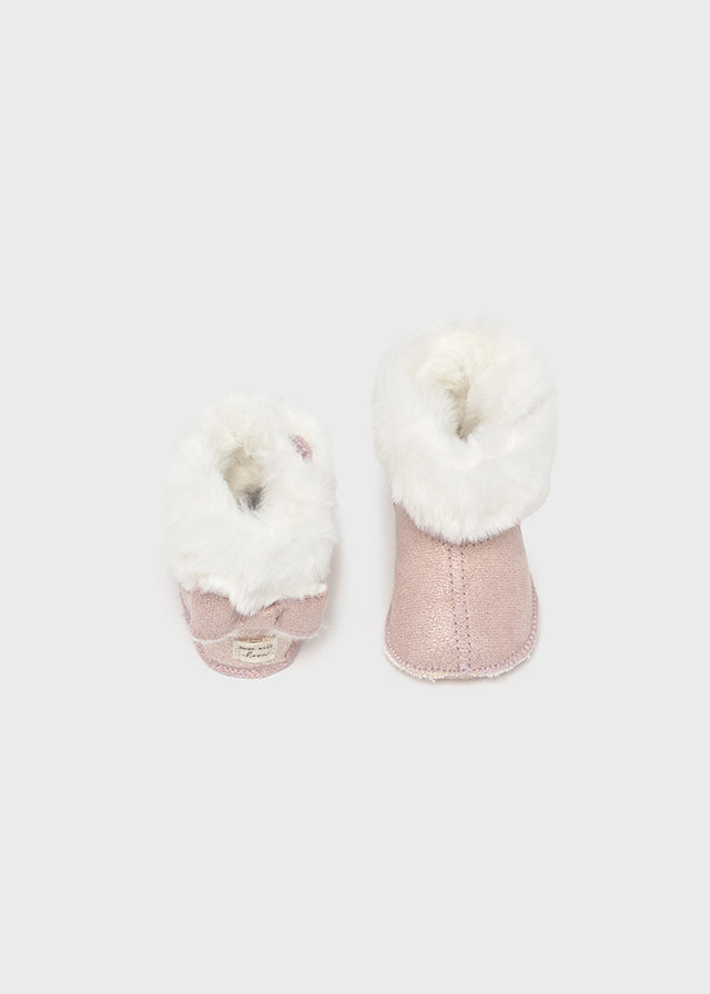 MAYORAL NEWBORN GIRL FAUX FUR LINED BOOTS - MELLOW