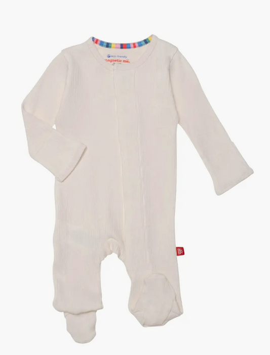 WHIPPED CREAM RIBBED COTTON FOOTIE