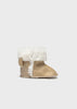 MAYORAL NEWBORN GIRL FAUX FUR LINED BOOTS- ALMOND