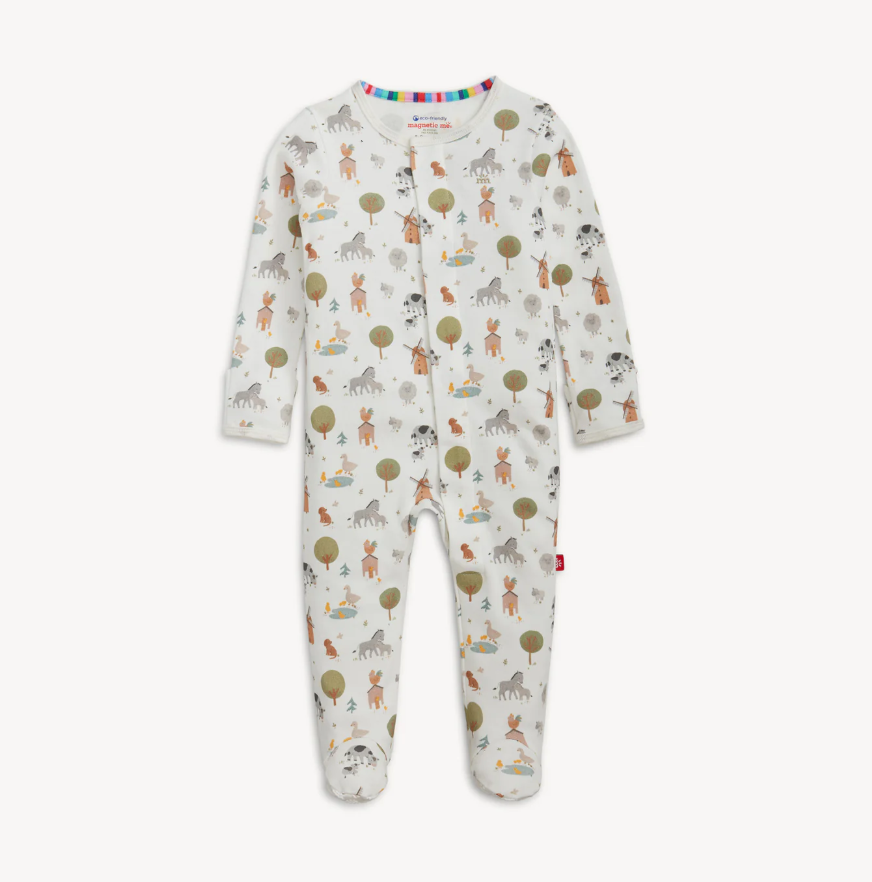 MAGNETIC ME FUNNY FARM COTTON FOOTIE